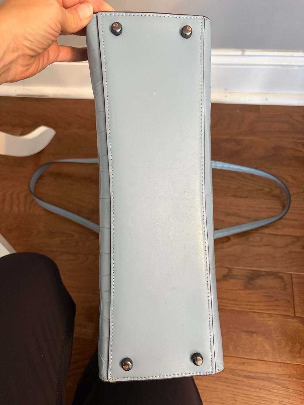 Coach Nina Tote Croc Purse in Light Blue - Picture 5 of 9